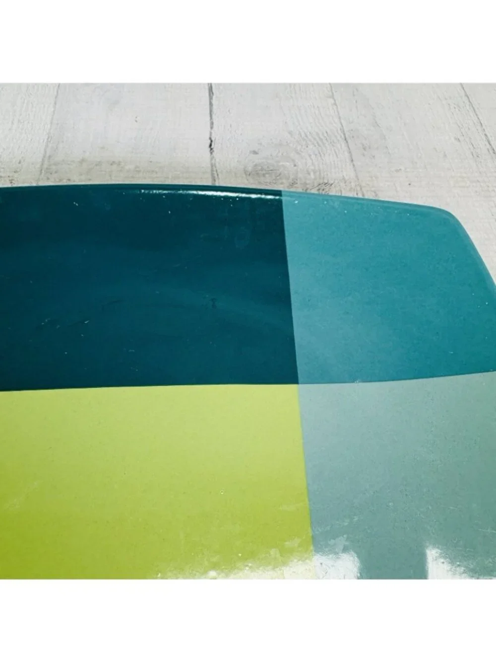 Home Target GREEN COLOR BLOCK Various Blue Blocks Square Stoneware Dinner Set 4
